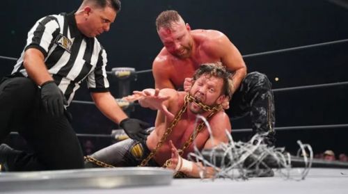 Moxley and Omega waged a war at Full Gear (Photo Credit: Lee South/AEW)