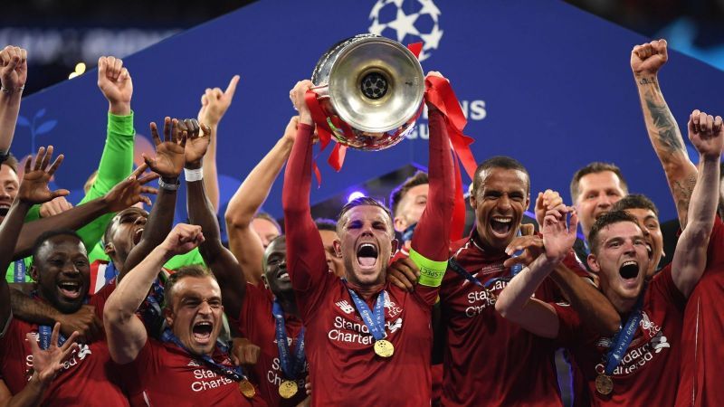 Henderson with the Champions League trophy.