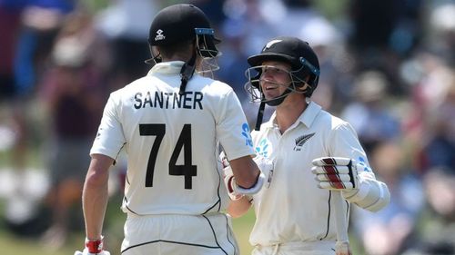 Mitchell Santner and BJ Watling shared a 261-run stand against England.