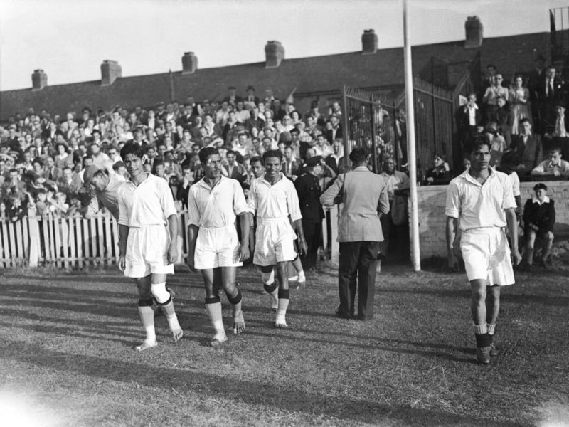 The Indian Football Team narrowly lost to France 2-1 in the 1948 Olympics.