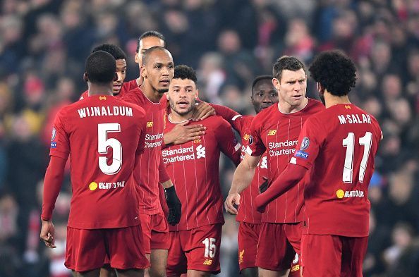 Liverpool FC v KRC Genk: UEFA Champions League - The Reds celebrate the winning goal