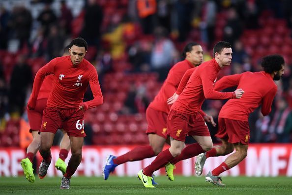 Trent Alexander-Arnold (far left)