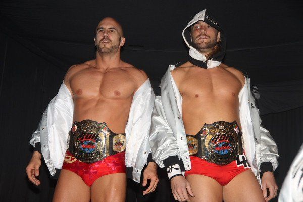 The Swiss Cyborg and The Knockout Artist as ROH World Tag Team Champions