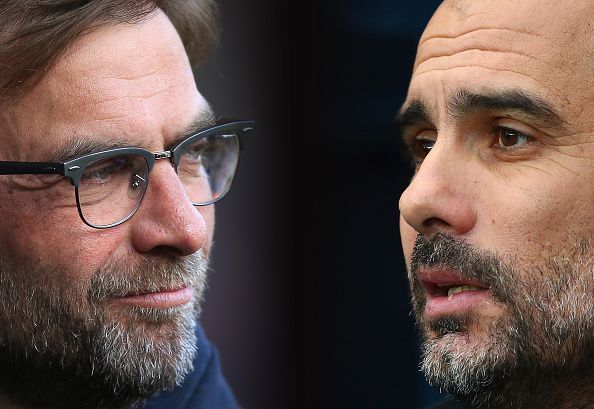 Jurgen Klopp (L) and Pep Guardiola