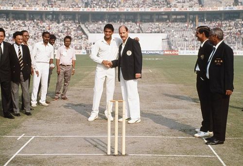 Mohammad Azharuddin (left) at Eden Gardens.