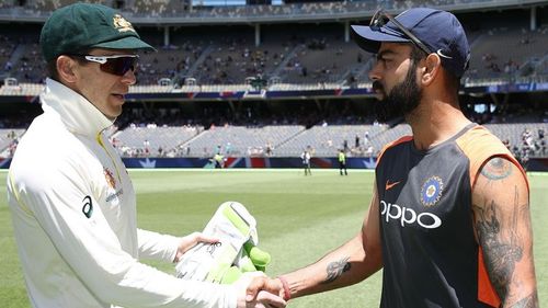 Australia captain Tim Paine (left) and India counterpart Virat Kohli.