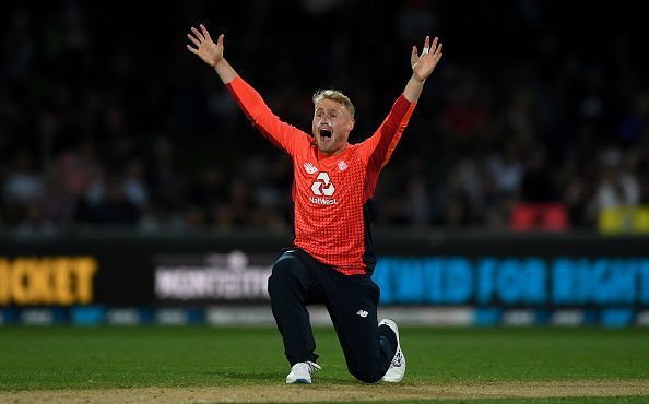 Parkinson took four wickets in his second international t20 match