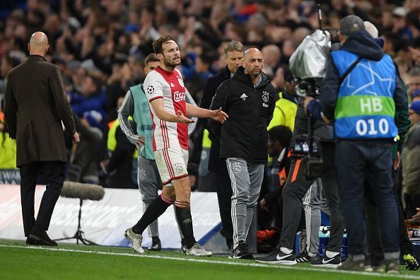 Daley Blind was given his marching orders just moments before Joel Veltman