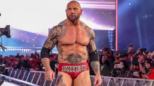 Batista during his last match at WrestleMania 35