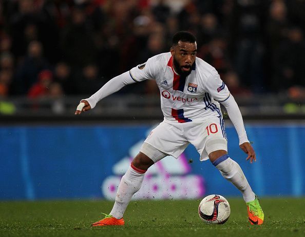 Alexsandre Lacazette playing for Lyon