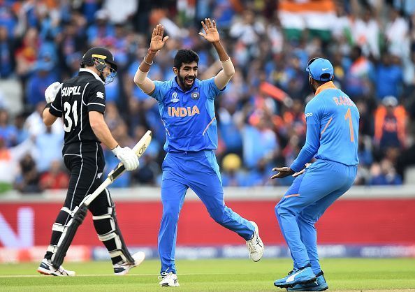 Jasprit Bumrah in celebratory mood