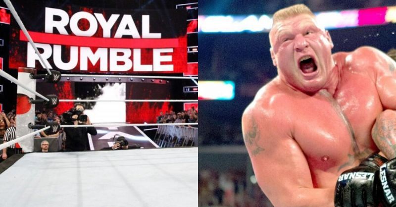 Royal Rumble set/ Brock Lesnar.