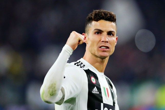 Cristiano Ronaldo gestures celebrating a goal for Juventus