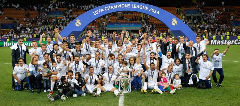 Real Madrid celebrate their 11th Champions League win in 2016