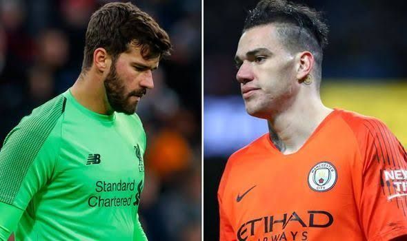 Liverpool&#039;s Alisson and Manchester City&#039;s Ederson.