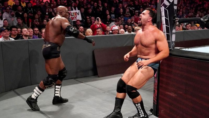 Bobby Lashley put Rusev through a table at TLC