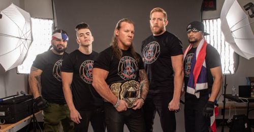 AEW&#039;s Inner Circle including Sammy Guevara (second from left)