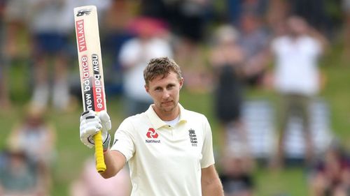 Joe Root celebrates his century in the second Test against New Zealand