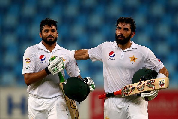 Azhar Ali walks off the field after his marathon innings