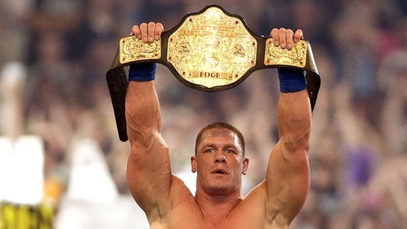 Cena with a title was a familiar picture throughout his time in WWE.