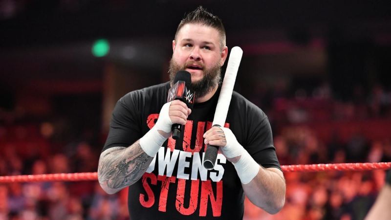 Kevin Owens with his steel pipe