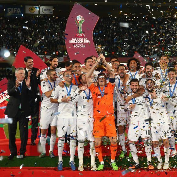 Real Madrid celebrate their win in the 2014 FIFA Club World Cup final