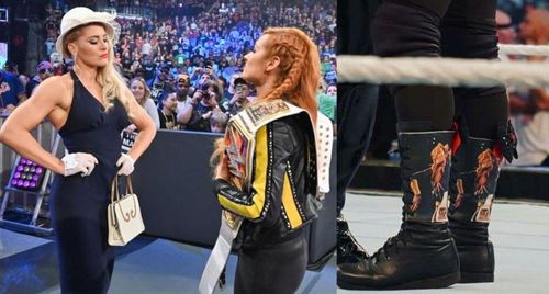 Evans' boots at WWE Crown Jewel featured Becky Lynch