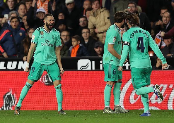 Real Madrid players celebrate