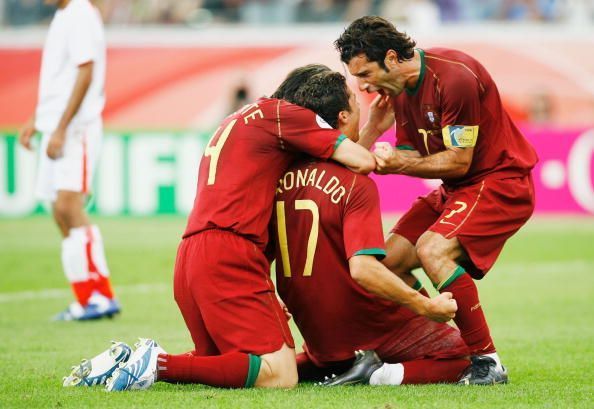 Ronaldo played with the legendary Luis Figo for a while with Portugal