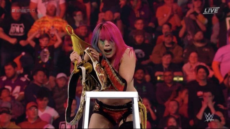 Asuka climbed the ladder to victory at TLC. 