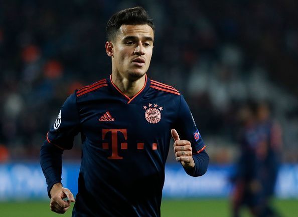 Philippe Coutinho in action for Bayern Munich against Crvena Zvezda in the UEFA Champions League