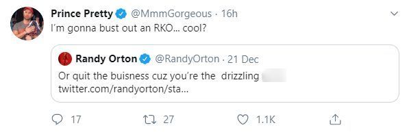 Tyler Breeze responded to Randy Orton's comments