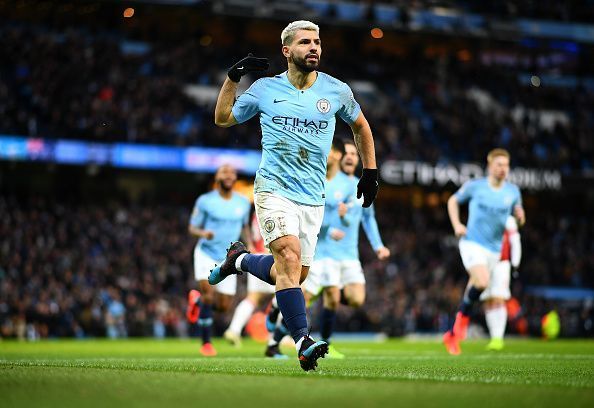 Sergio Aguero hit a hat-trick in the last meeting between the two sides