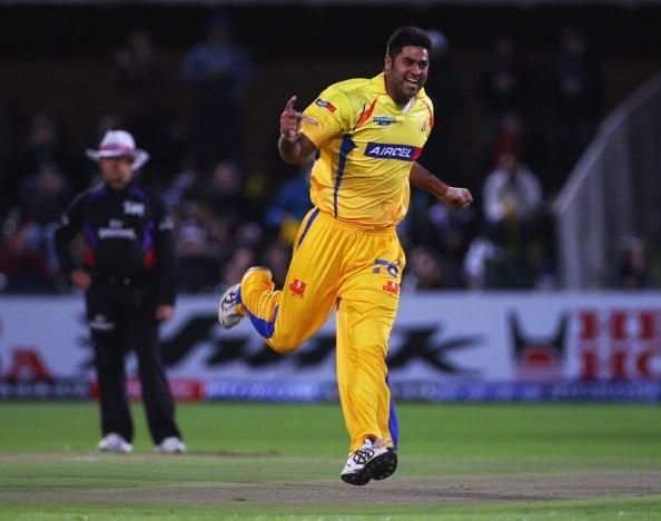 Manpreet Gony clebrating a wicket for Chennai Super Kings