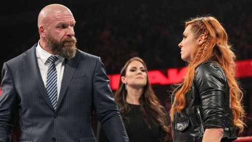 Triple H, Stephanie, and Becky Lynch