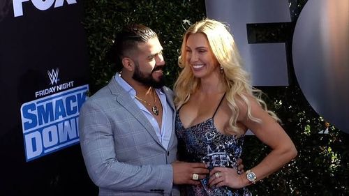 Andrade and Charlotte Flair