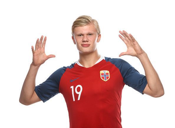 Erling Haaland in Norway's U19 Men Photocall