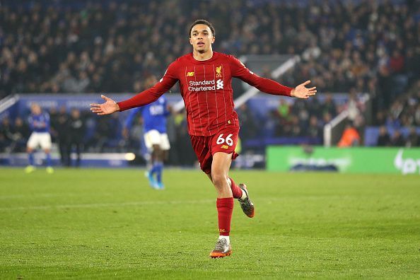 Two assists, one goal: Alexander-Arnold celebrates his first goal since September on a memorable night