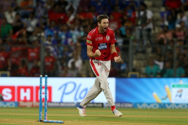 Andrew Tye celebrates a wicket for Kings XI Punjab