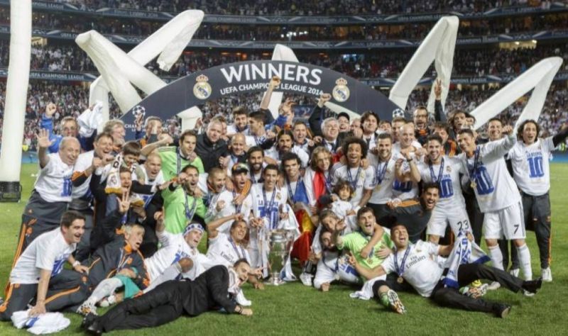 Madrid celebrate their La Decima following their win in the 2013-14 Champions League final
