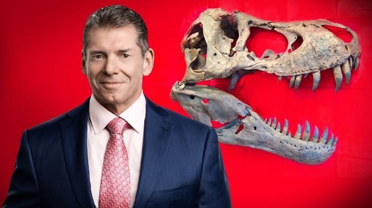 Vince McMahon has a T-Rex fossil in his office