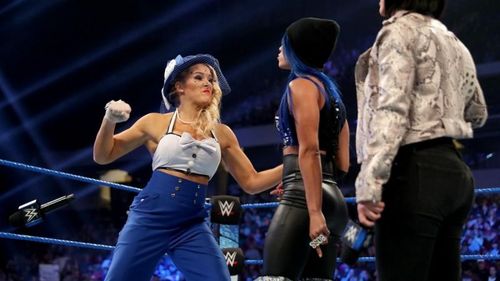 Lacey Evans with a Woman's right to Sasha Banks