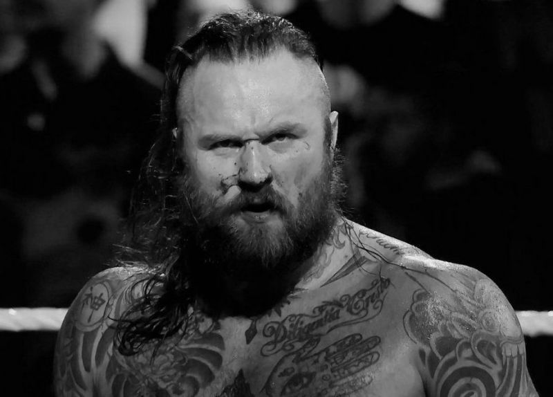 A battered Aleister Black after his match with Buddy Murphy