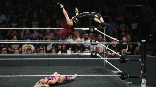 Io Shirai hits her signature moonsault at TakeOver: Toronto