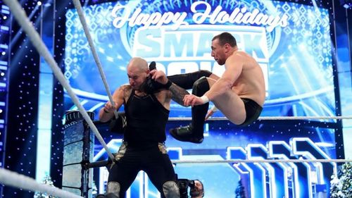 Daniel Bryan and Baron Corbin in action