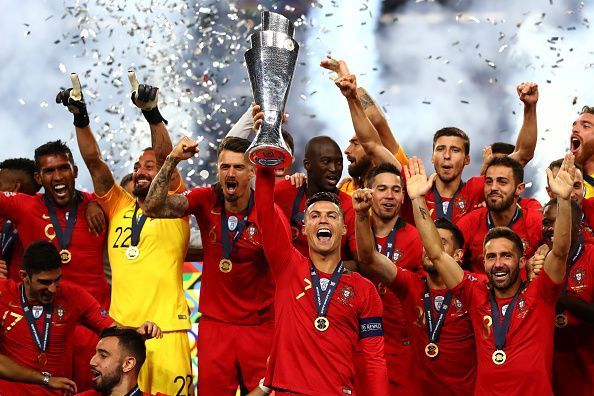 Ronaldo with the UEFA Nations League trophy