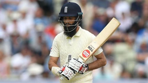 Moeen Ali after being dismissed against Australia