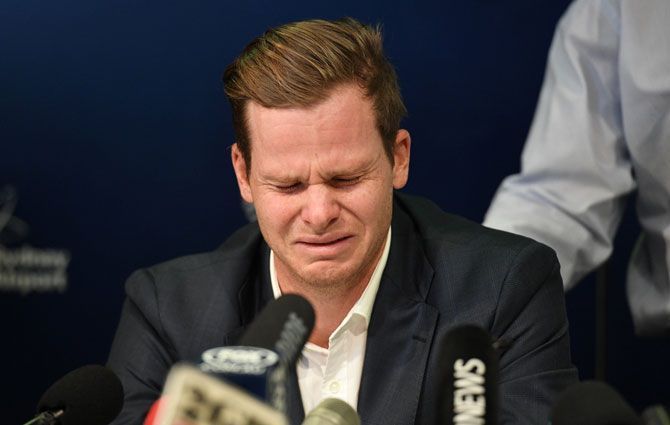 Smith broke down in tears at a press conference