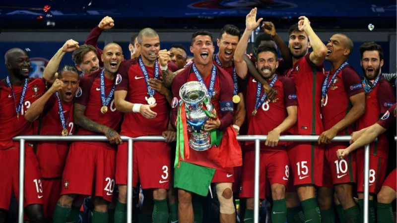 Portugal lift their maiden title at the European Championships in 2016