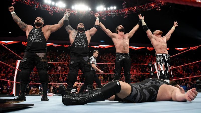 Seth Rollins, Buddy Murphy &amp; AOP stand tall after their victory in the first fist fight in Raw history